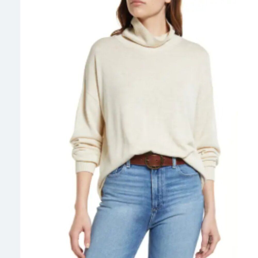 Treasure & Bond Turtleneck Sweater Oatmeal Size XL